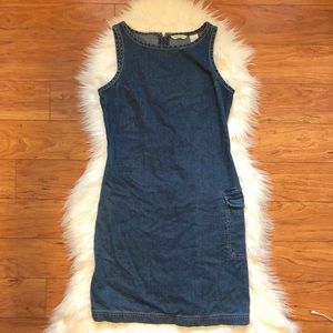 Sleeveless Demim Midi Dress